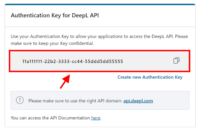 DeepL API klíč